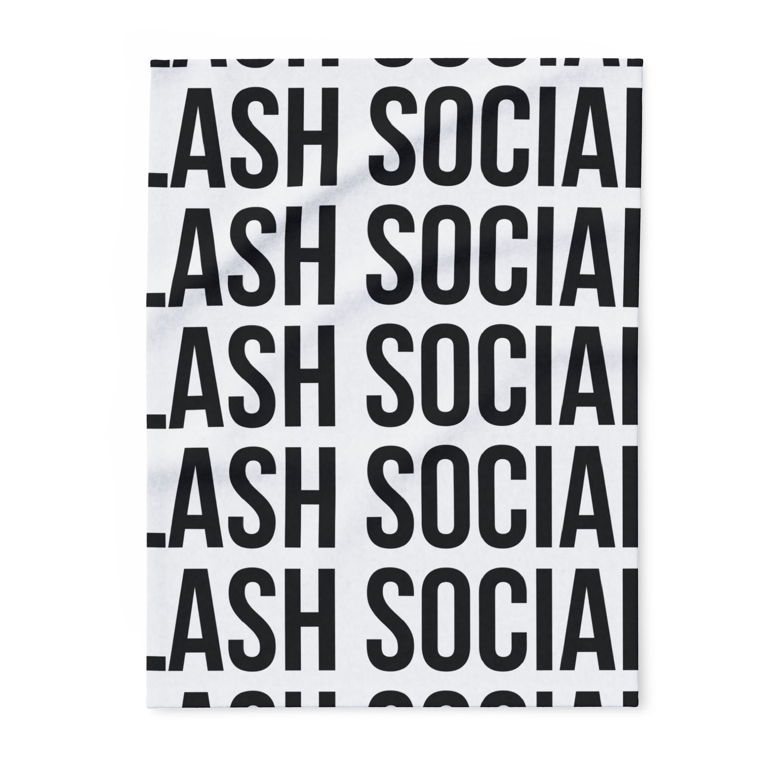 Lash Social Cozy Fleece Blanket — Bold Black Text Pattern Cozy Throw - Lash Social30'' × 40''