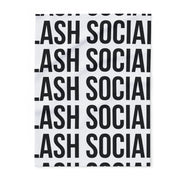 Lash Social Cozy Fleece Blanket — Bold Black Text Pattern Cozy Throw - Lash Social30'' × 40''