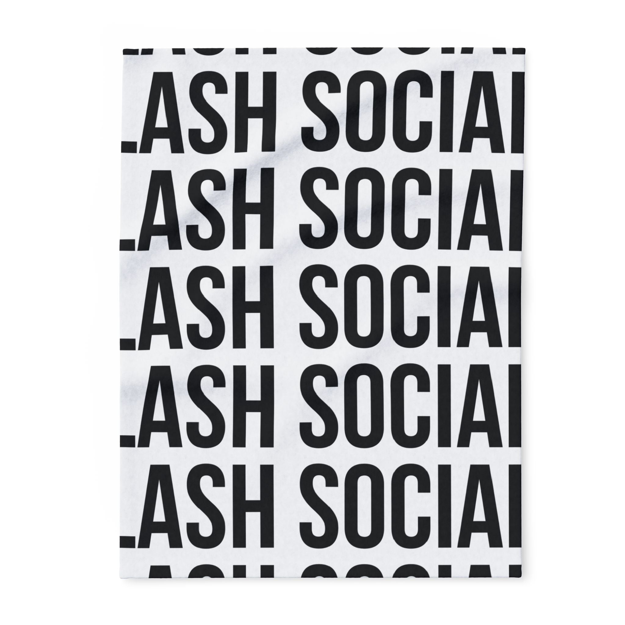 Lash Social Cozy Fleece Blanket — Bold Black Text Pattern Cozy Throw - Lash Social30'' × 40''