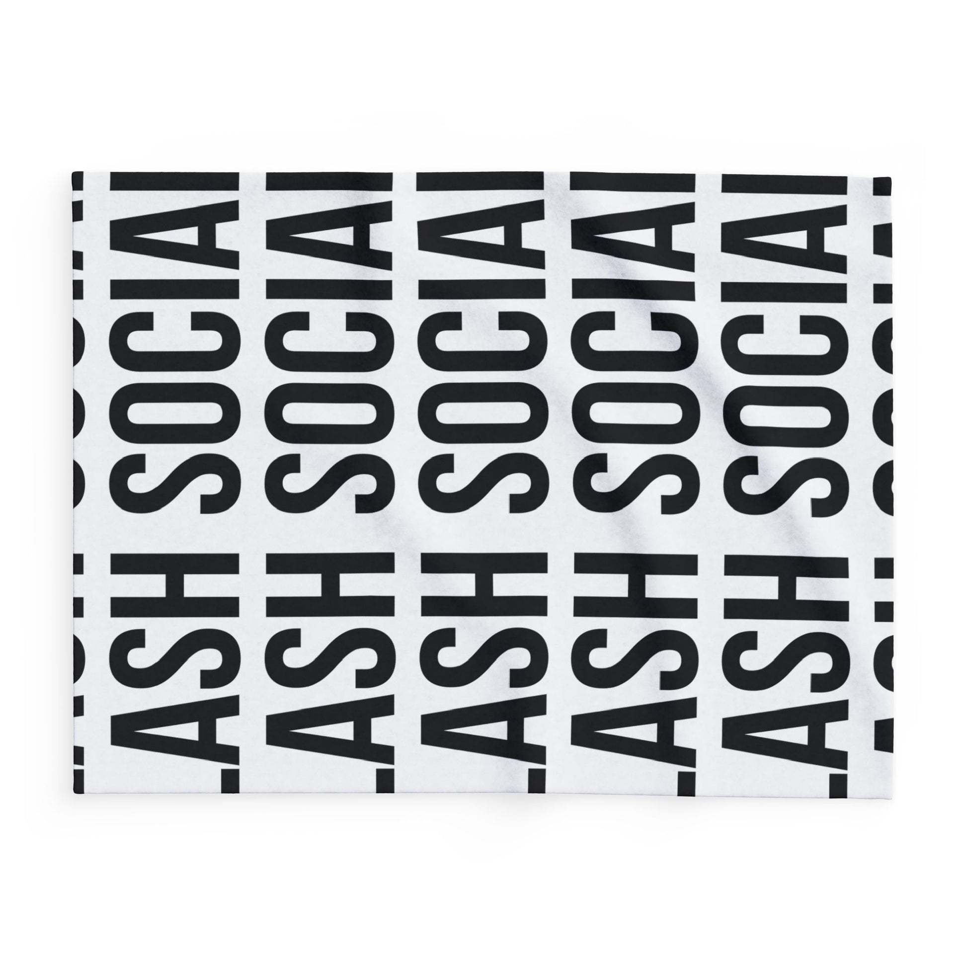 Lash Social Cozy Fleece Blanket — Bold Black Text Pattern Cozy Throw - Lash Social30'' × 40''