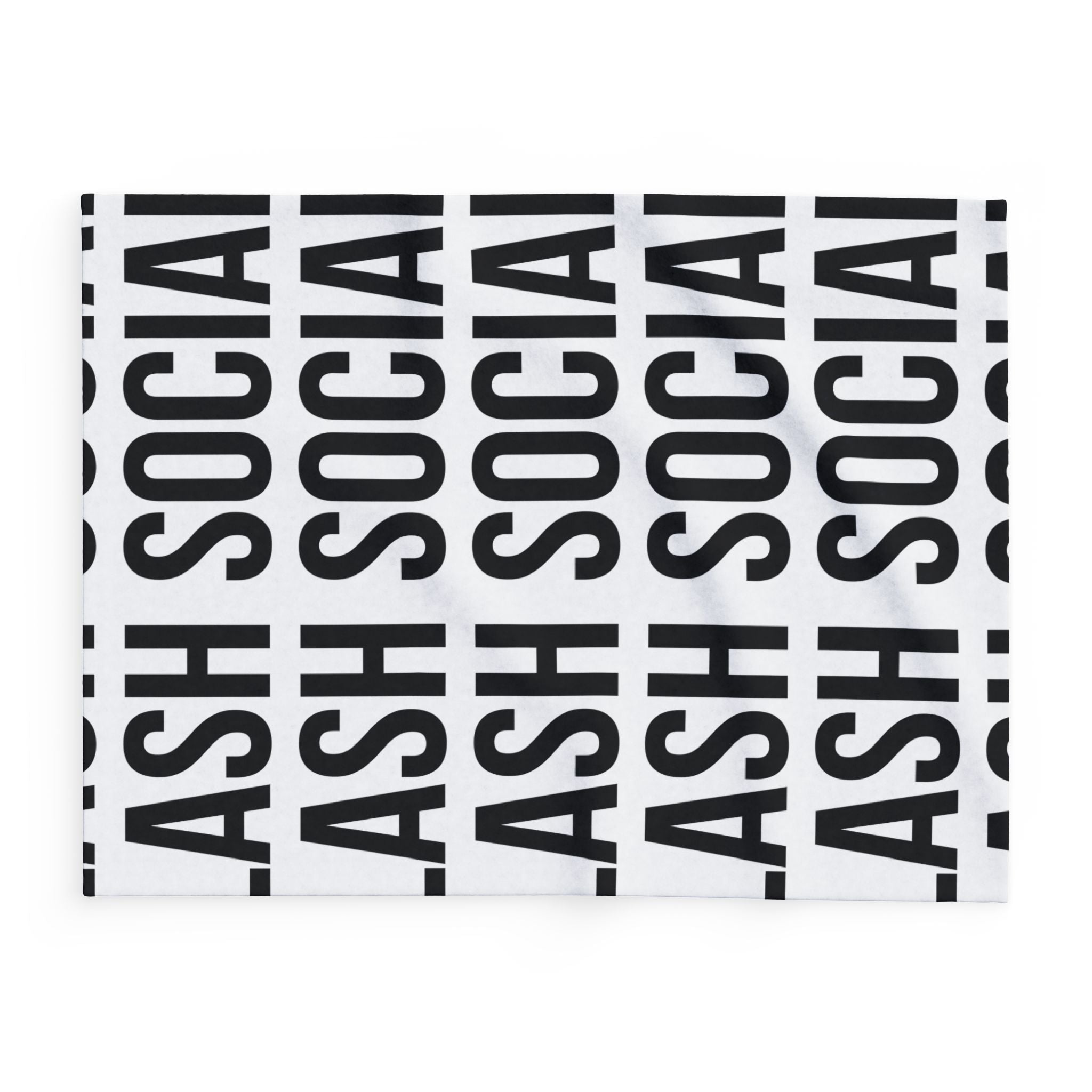 Lash Social Cozy Fleece Blanket — Bold Black Text Pattern Cozy Throw - Lash Social30'' × 40''