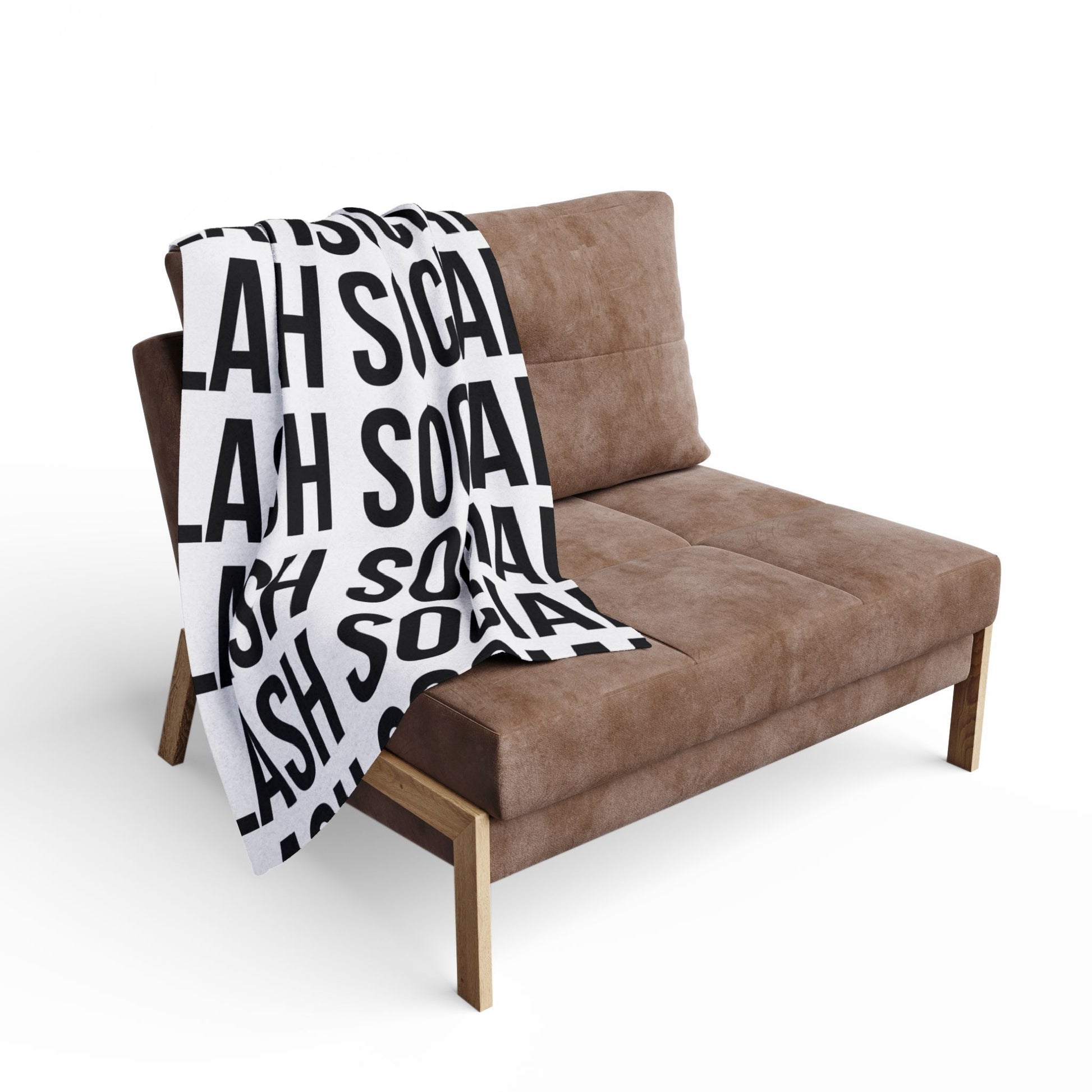 Lash Social Cozy Fleece Blanket — Bold Black Text Pattern Cozy Throw - Lash Social30'' × 40''