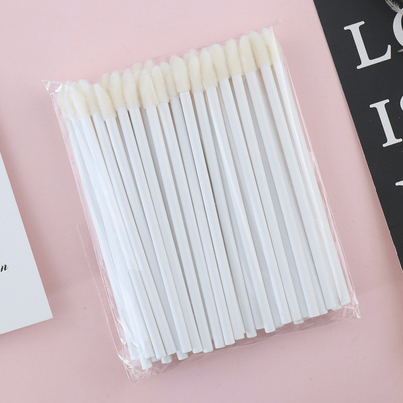 Hollow lip brush - white - 50 pcs - 1 pack | LS Collection - Lash SocialOption1